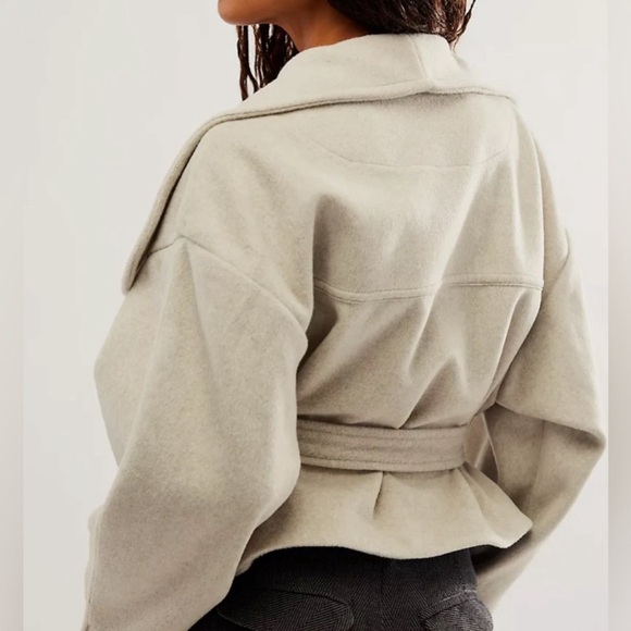 NWOT Free People Wool Look MINA jacket High end Free People Light gray flaw XL - Picture 3 of 13